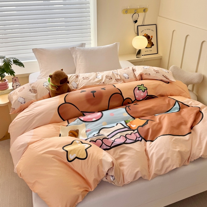 91家纺网 家纺一手货源 找家纺 （总）蘭菲家纺 2025新款全棉大版卡皮巴拉系列单品被套