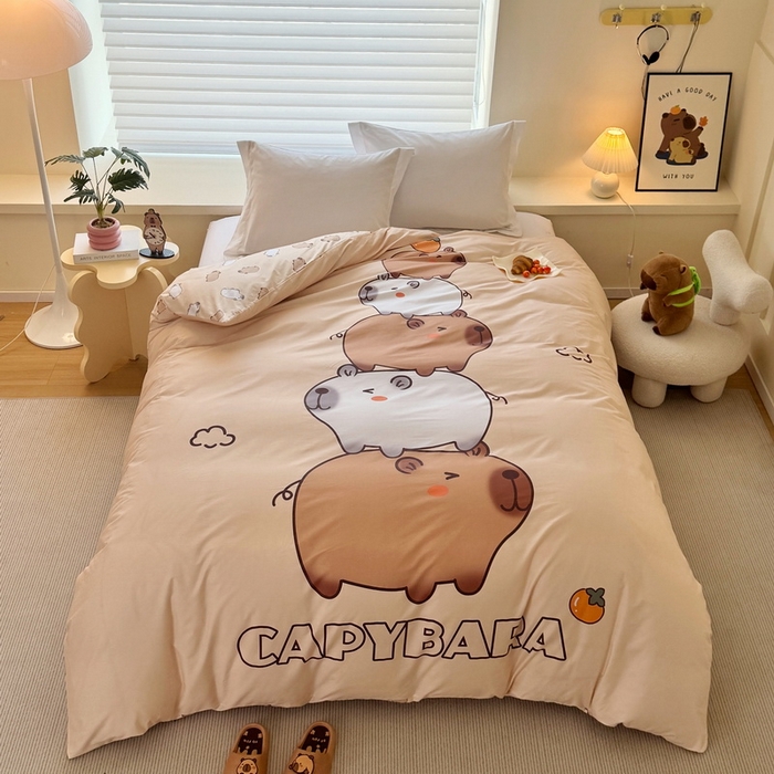 蘭菲家纺 2025新款全棉大版卡皮巴拉系列单品被套 沉浸式