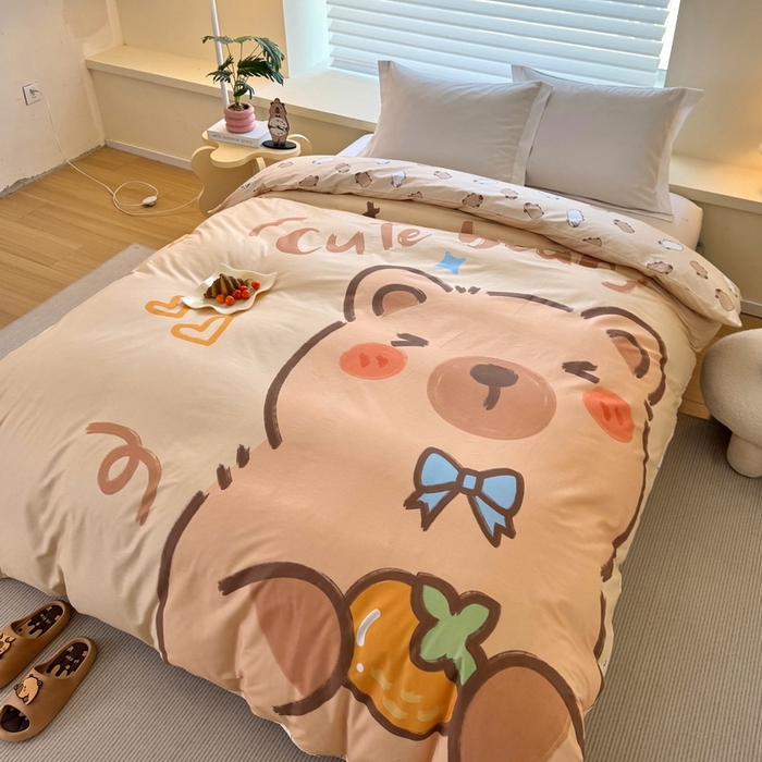 91家纺网 家纺一手货源 找家纺 蘭菲家纺 2025新款全棉大版卡皮巴拉系列单品被套 大美豚