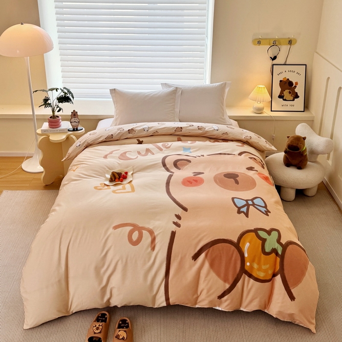 91家纺网 家纺一手货源 找家纺 蘭菲家纺 2025新款全棉大版卡皮巴拉系列单品被套 大美豚