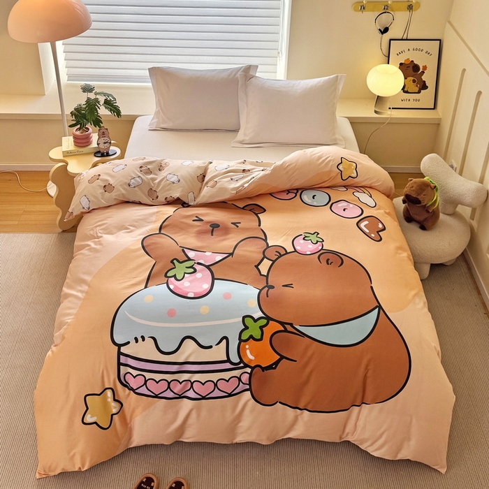 （总）蘭菲家纺 2025新款全棉大版卡皮巴拉系列单品被套