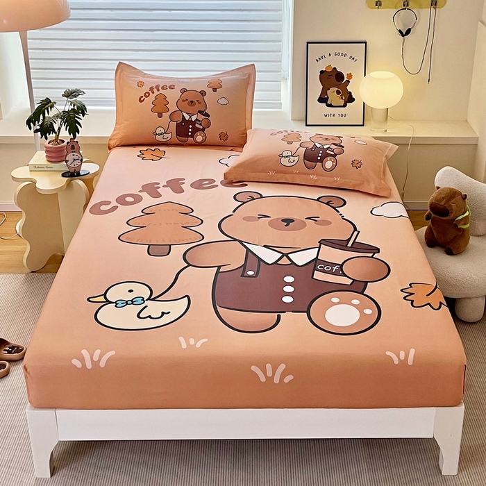 91家纺网 家纺一手货源 找家纺 （总）蘭菲家纺 2025新款全棉大版卡皮巴拉系列单品床笠