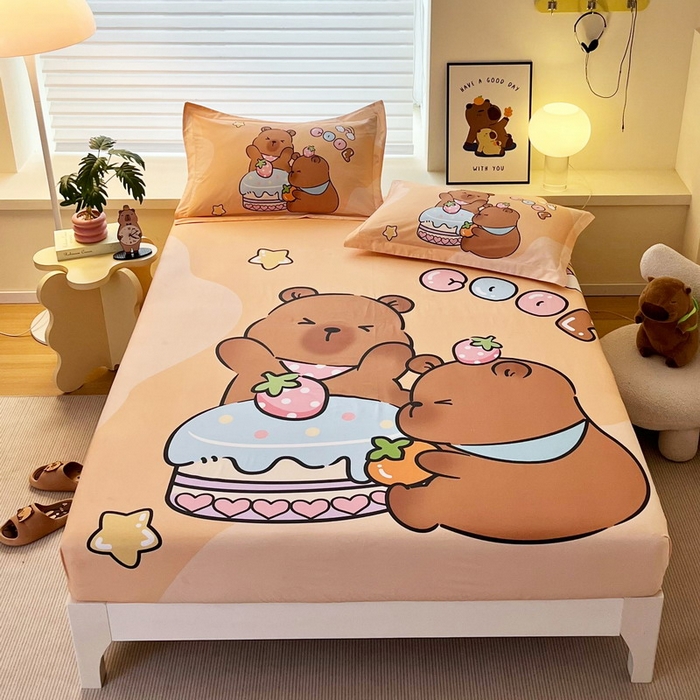 （总）蘭菲家纺 2025新款全棉大版卡皮巴拉系列单品床笠