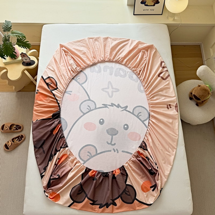 91家纺网 家纺一手货源 找家纺 蘭菲家纺 2025新款全棉大版卡皮巴拉系列单品床笠 豚一家