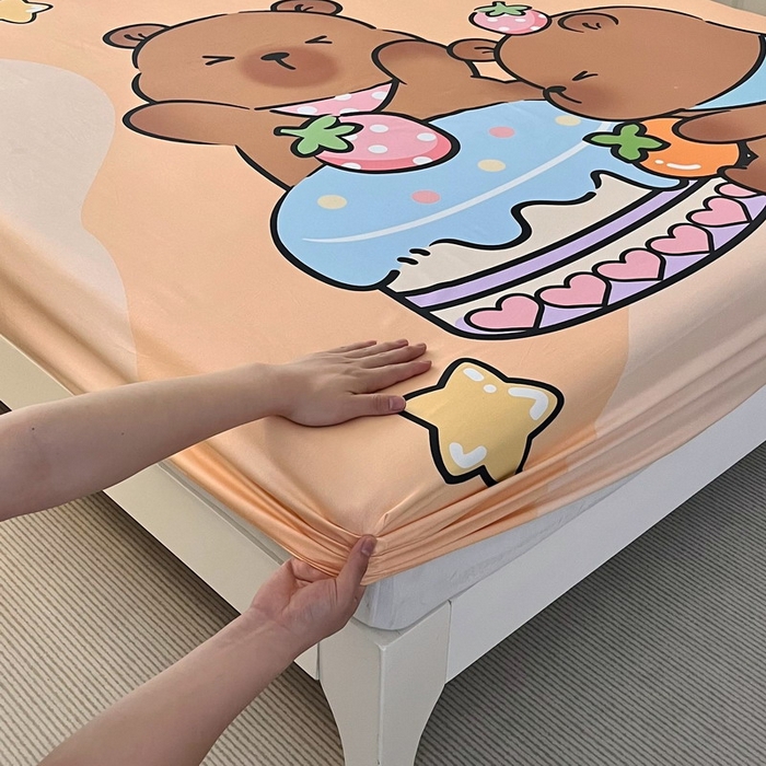 91家纺网 家纺一手货源 找家纺 蘭菲家纺 2025新款全棉大版卡皮巴拉系列单品床笠 爱卡皮