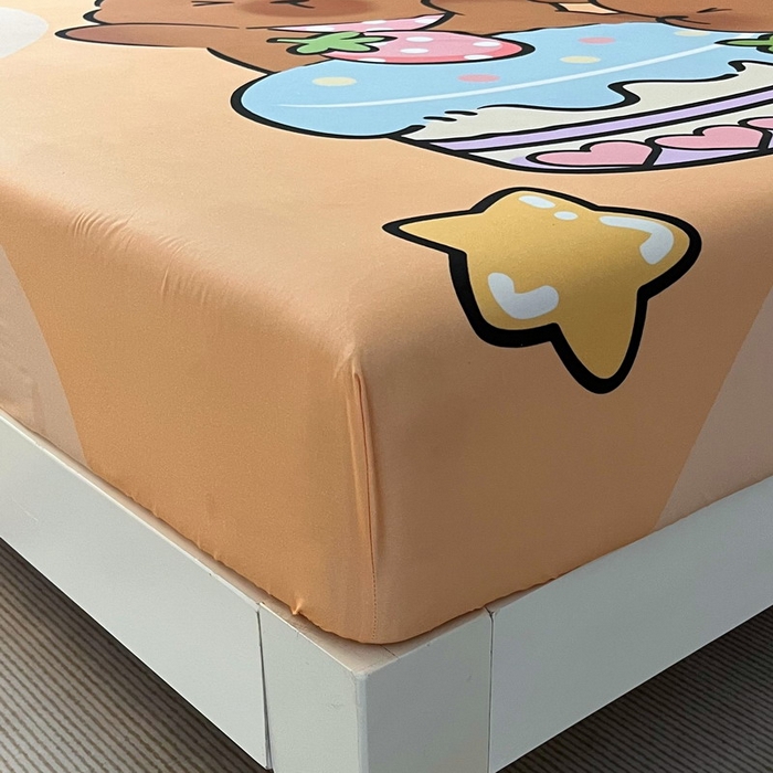 91家纺网 家纺一手货源 找家纺 蘭菲家纺 2025新款全棉大版卡皮巴拉系列单品床笠 爱卡皮