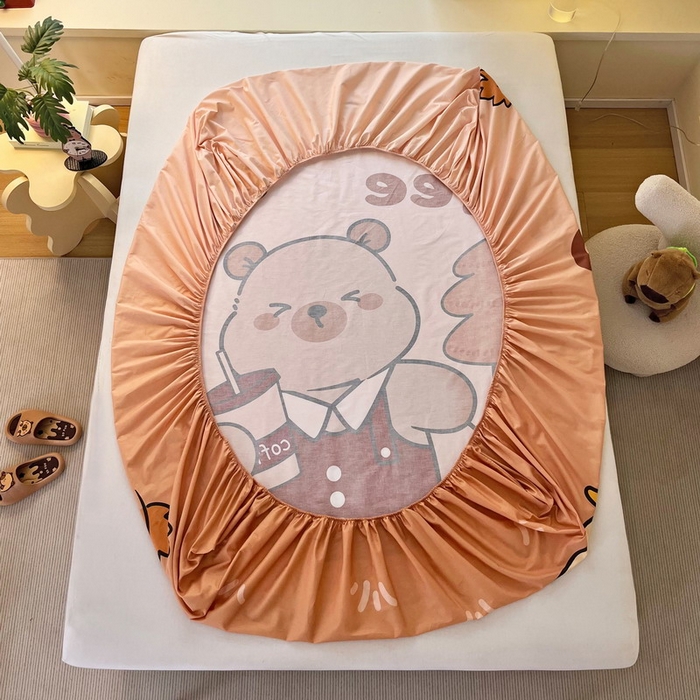 91家纺网 家纺一手货源 找家纺 蘭菲家纺 2025新款全棉大版卡皮巴拉系列单品床笠 拉小鸭