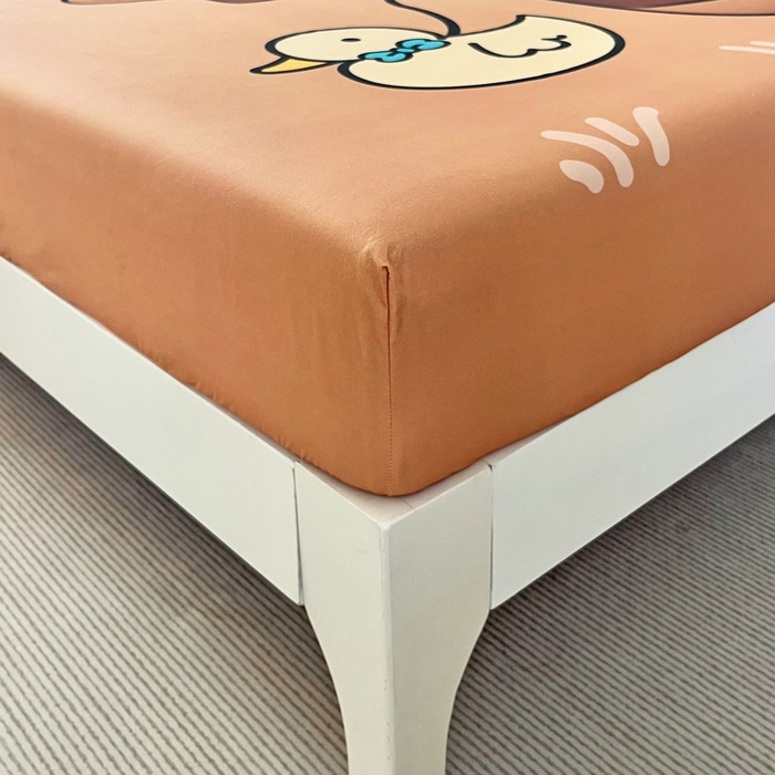 91家纺网 家纺一手货源 找家纺 蘭菲家纺 2025新款全棉大版卡皮巴拉系列单品床笠 拉小鸭