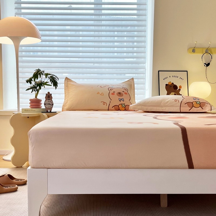 91家纺网 家纺一手货源 找家纺 蘭菲家纺 2025新款全棉大版卡皮巴拉系列单品床笠 大美豚