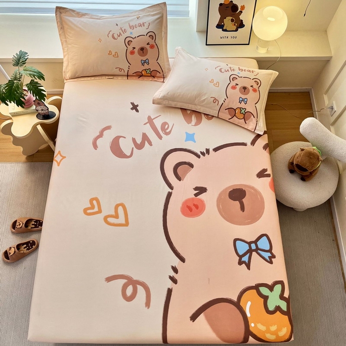 91家纺网 家纺一手货源 找家纺 蘭菲家纺 2025新款全棉大版卡皮巴拉系列单品床笠 大美豚