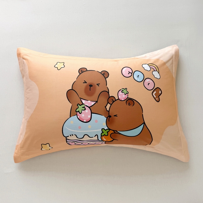 91家纺网 家纺一手货源 找家纺 蘭菲家纺 2025新款全棉大版卡皮巴拉系列单品枕套 爱卡皮