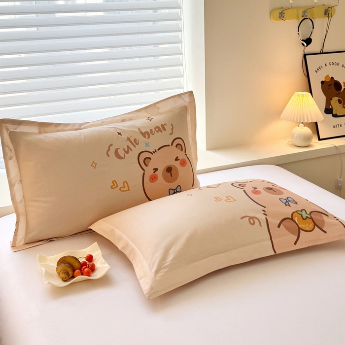 91家纺网 家纺一手货源 找家纺 蘭菲家纺 2025新款全棉大版卡皮巴拉系列单品枕套 大美豚