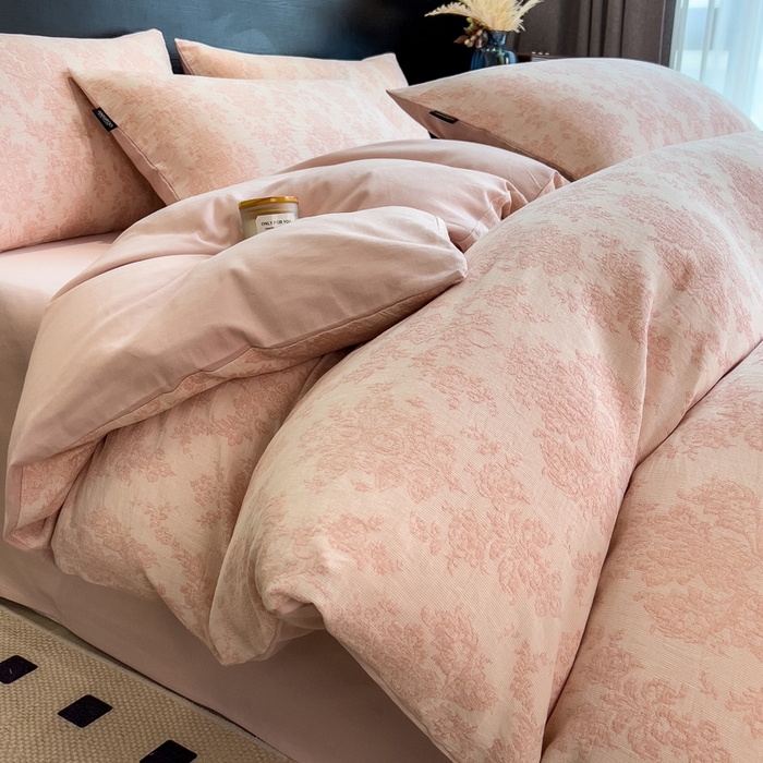 91家纺网 家纺一手货源 找家纺 （总）席世家 2025新款全棉三层纱磨毛四件套单被套