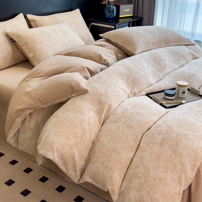 91家纺网 家纺一手货源 找家纺 （总）席世家 2025新款全棉三层纱磨毛四件套单被套