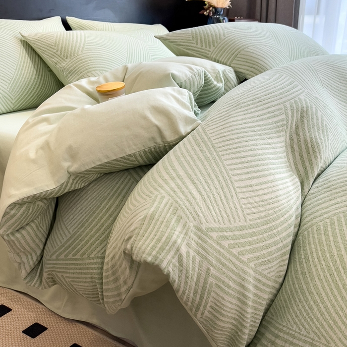 91家纺网 家纺一手货源 找家纺 （总）席世家 2025新款全棉三层纱磨毛四件套单被套