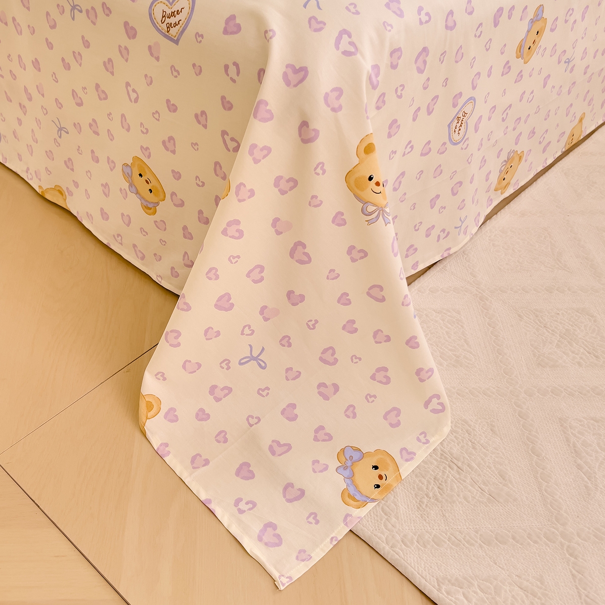 91家纺网 家纺一手货源 找家纺 DoDo 兜兜 2025新款卡通全棉纯棉小清新单品床单系列 （可定做尺寸） 豹纹小熊