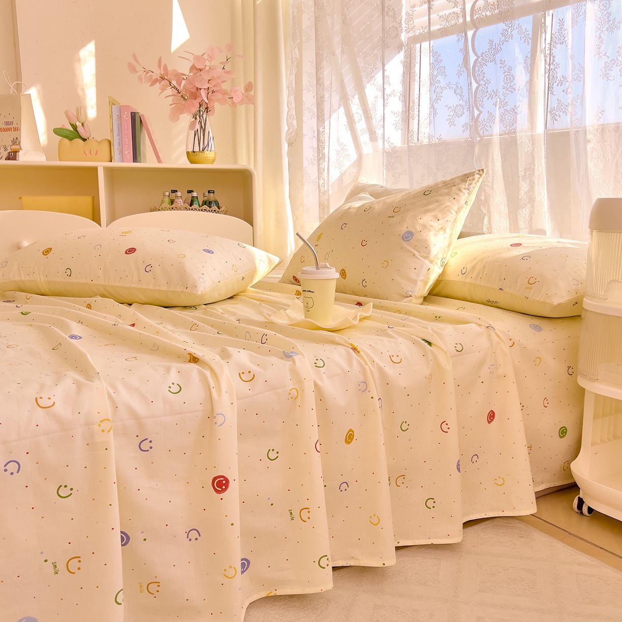 91家纺网 家纺一手货源 找家纺 （总）DoDo 兜兜 2025新款卡通全棉纯棉小清新单品床单系列 （可定做尺寸）
