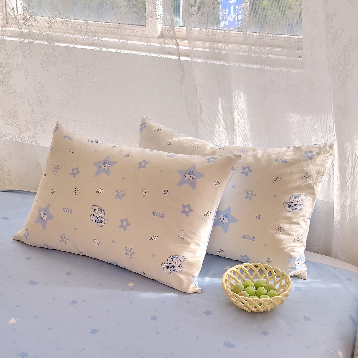 91家纺网 家纺一手货源 找家纺 DoDo 兜兜 2025新款卡通全棉纯棉小清新单品床单系列 （可定做尺寸） 星星仔