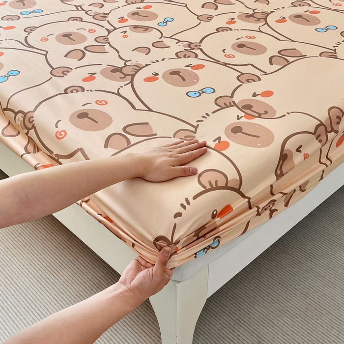 91家纺网 家纺一手货源 找家纺 蘭菲家纺 2025新款全棉小版卡皮巴拉系列单品床笠 小卡