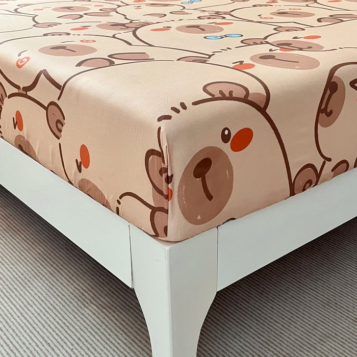 91家纺网 家纺一手货源 找家纺 蘭菲家纺 2025新款全棉小版卡皮巴拉系列单品床笠 小卡