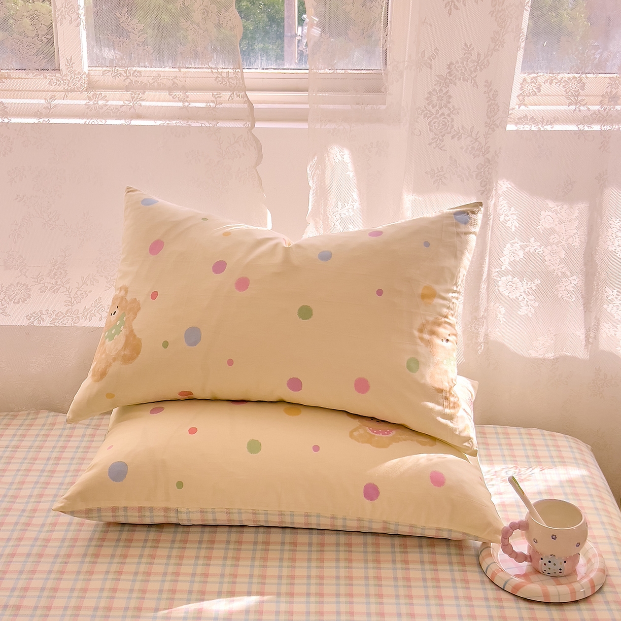 91家纺网 家纺一手货源 找家纺 DoDo 兜兜 2026新款卡通全棉纯棉小清新单品床笠系列 （可定做尺寸） 假日小狗