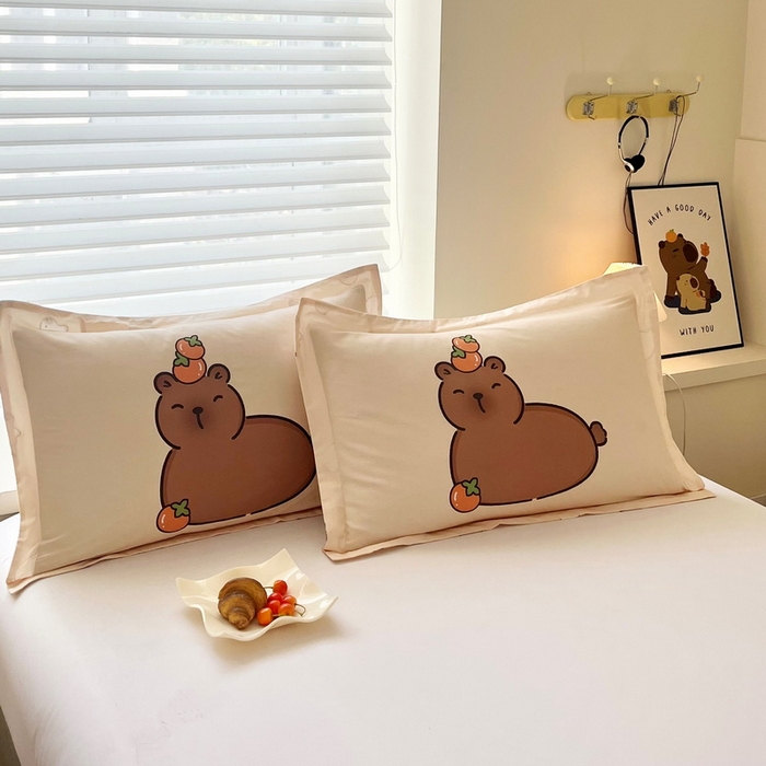 91家纺网 家纺一手货源 找家纺 （总）蘭菲家纺 2025新款全棉小版卡皮巴拉系列单品枕套