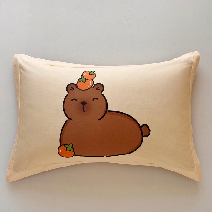 91家纺网 家纺一手货源 找家纺 （总）蘭菲家纺 2025新款全棉小版卡皮巴拉系列单品枕套