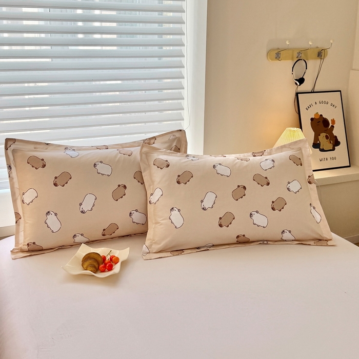 蘭菲家纺 2025新款全棉小版卡皮巴拉系列单品枕套 小奶豚