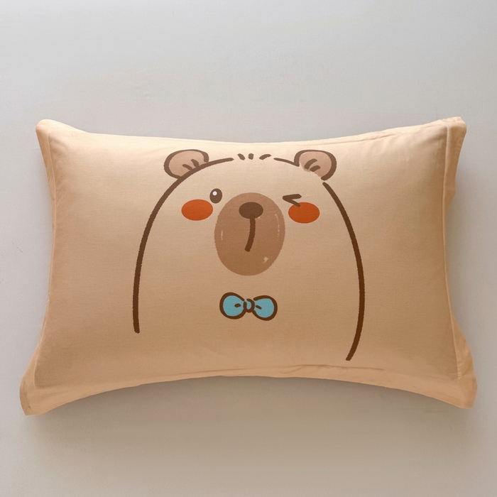 91家纺网 家纺一手货源 找家纺 蘭菲家纺 2025新款全棉小版卡皮巴拉系列单品枕套 小卡