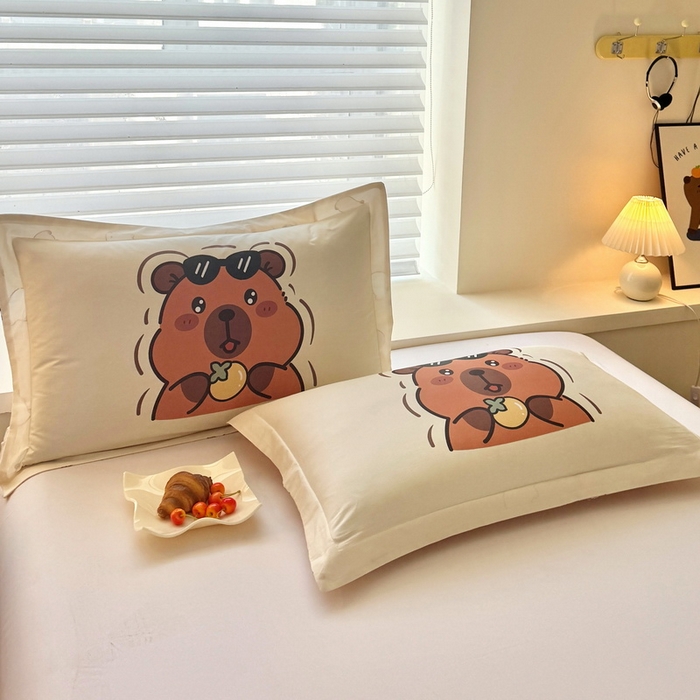 91家纺网 家纺一手货源 找家纺 蘭菲家纺 2025新款全棉小版卡皮巴拉系列单品枕套 拉不动