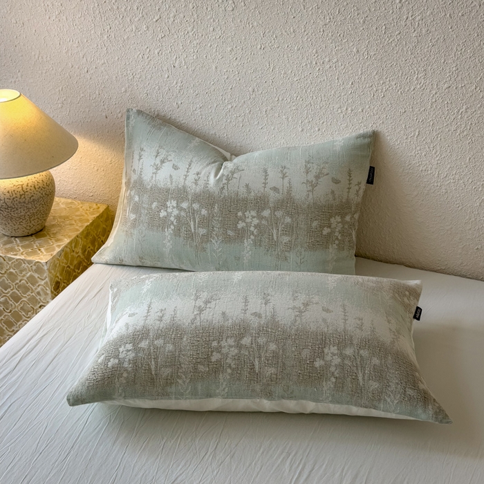 91家纺网 家纺一手货源 找家纺 席世家 2025新款空气提花四件套 花序-竹青