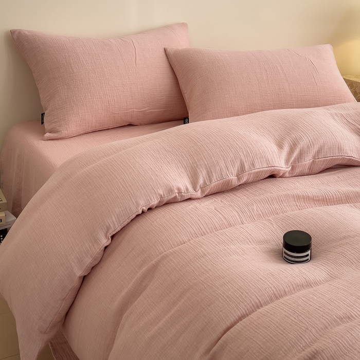 91家纺网 家纺一手货源 找家纺 （总）席世家 2025新款纯棉全棉皱皱纱四件套