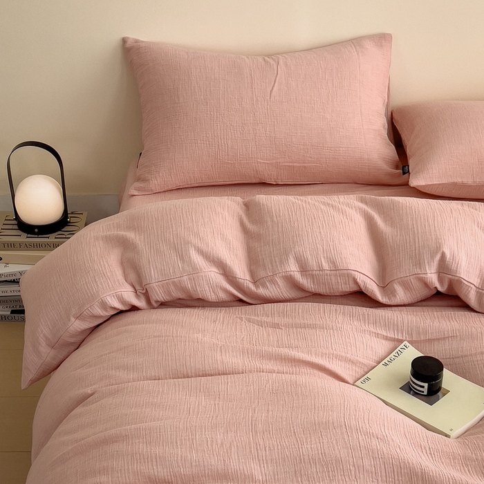 91家纺网 家纺一手货源 找家纺 （总）席世家 2025新款纯棉全棉皱皱纱四件套