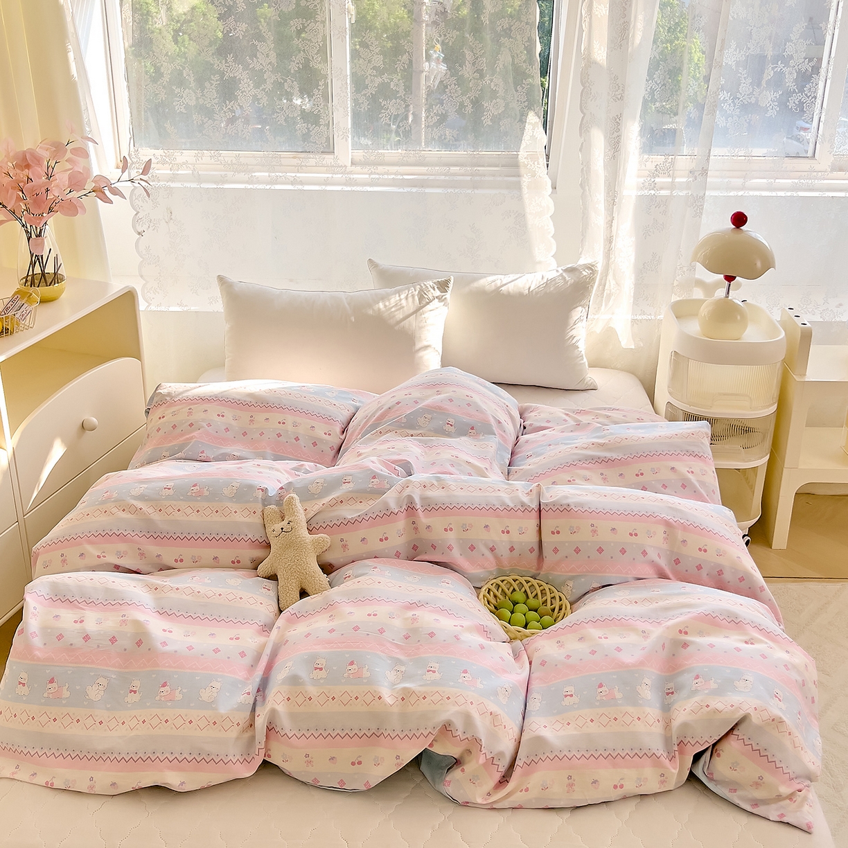 91家纺网 家纺一手货源 找家纺 DoDo 兜兜 2025新款卡通全棉纯棉小清新单品被套系列 （可定做尺寸） 小狗笔记