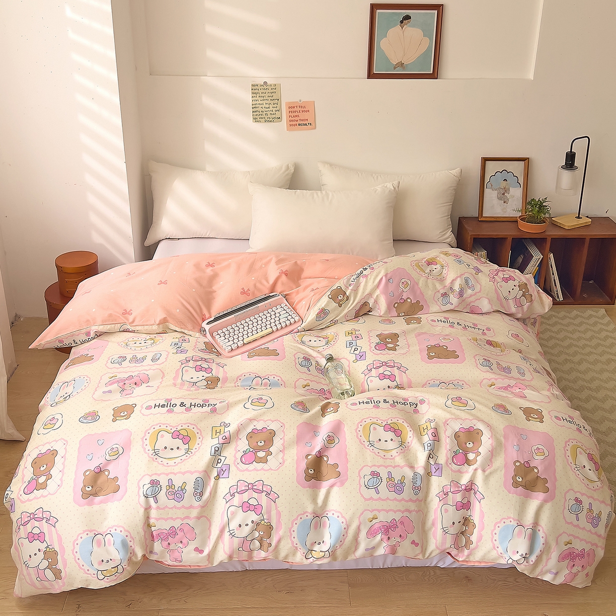 91家纺网 家纺一手货源 找家纺 （总）DoDo 兜兜 2025新款卡通全棉纯棉小清新单品被套系列 （可定做尺寸）