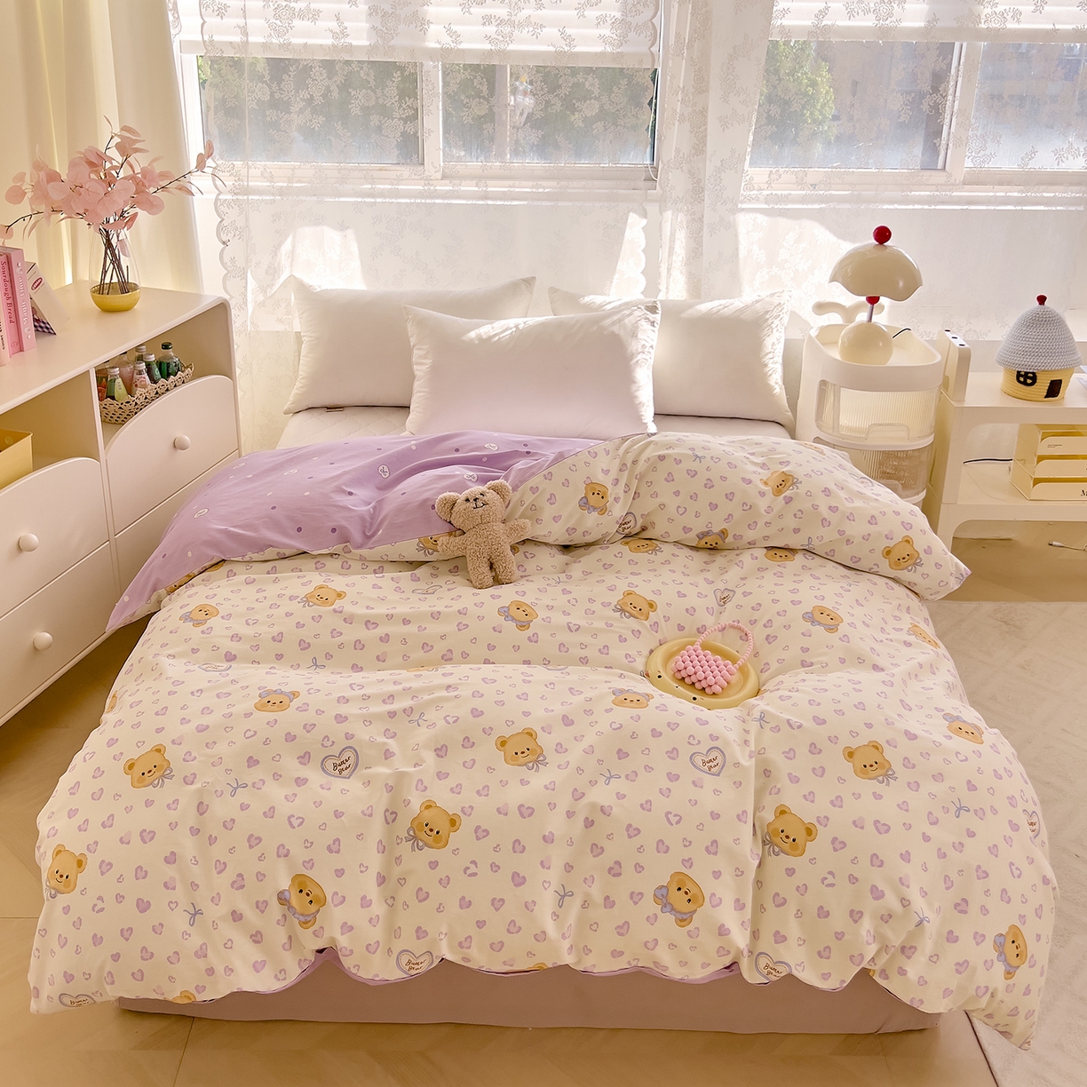 91家纺网 家纺一手货源 找家纺 （总）DoDo 兜兜 2025新款卡通全棉纯棉小清新单品被套系列 （可定做尺寸）