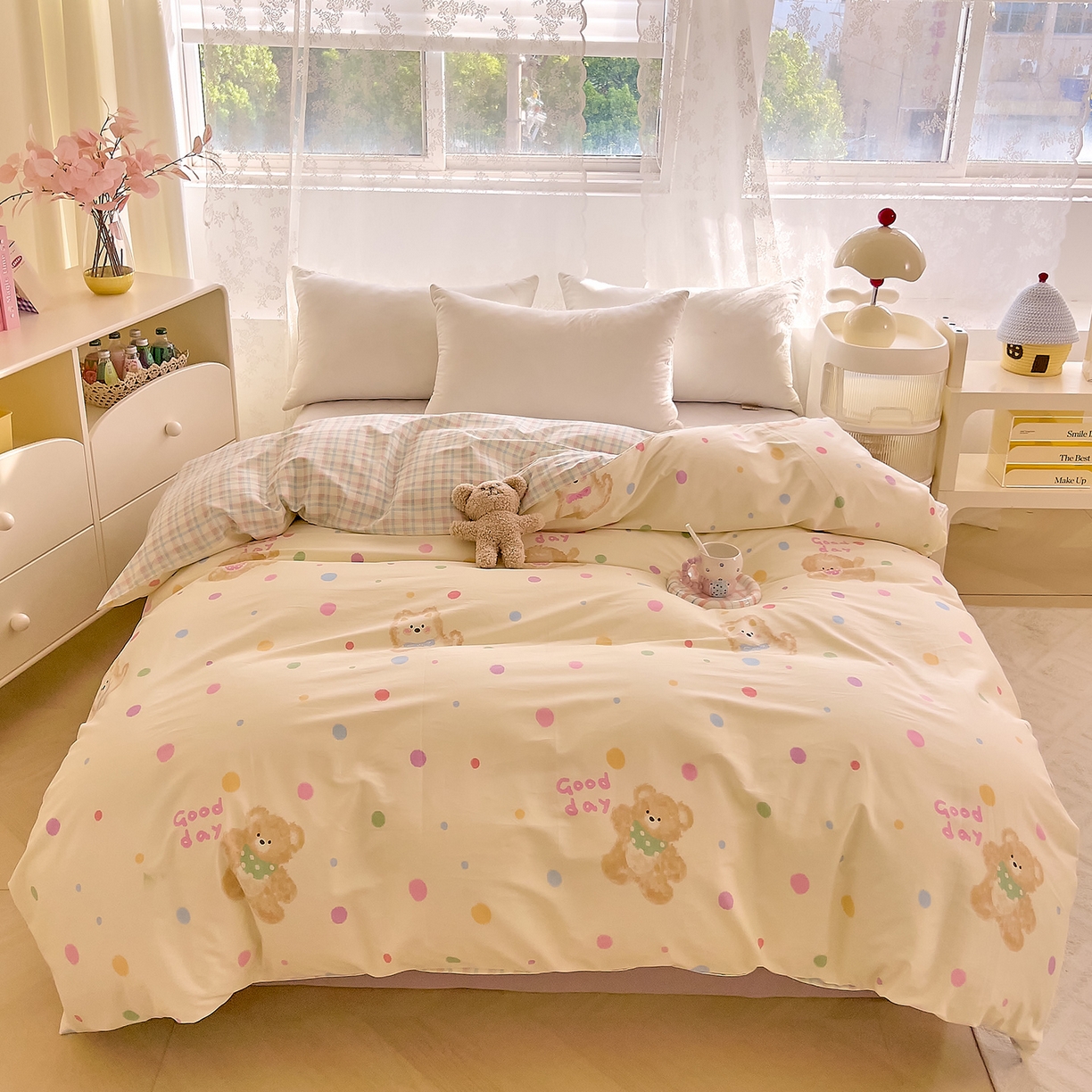 91家纺网 家纺一手货源 找家纺 （总）DoDo 兜兜 2025新款卡通全棉纯棉小清新单品被套系列 （可定做尺寸）