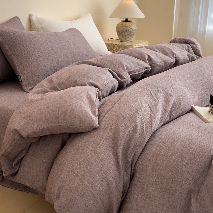 91家纺网 家纺一手货源 找家纺 （总）席世家 2025新款纯棉全棉皱皱纱四件套