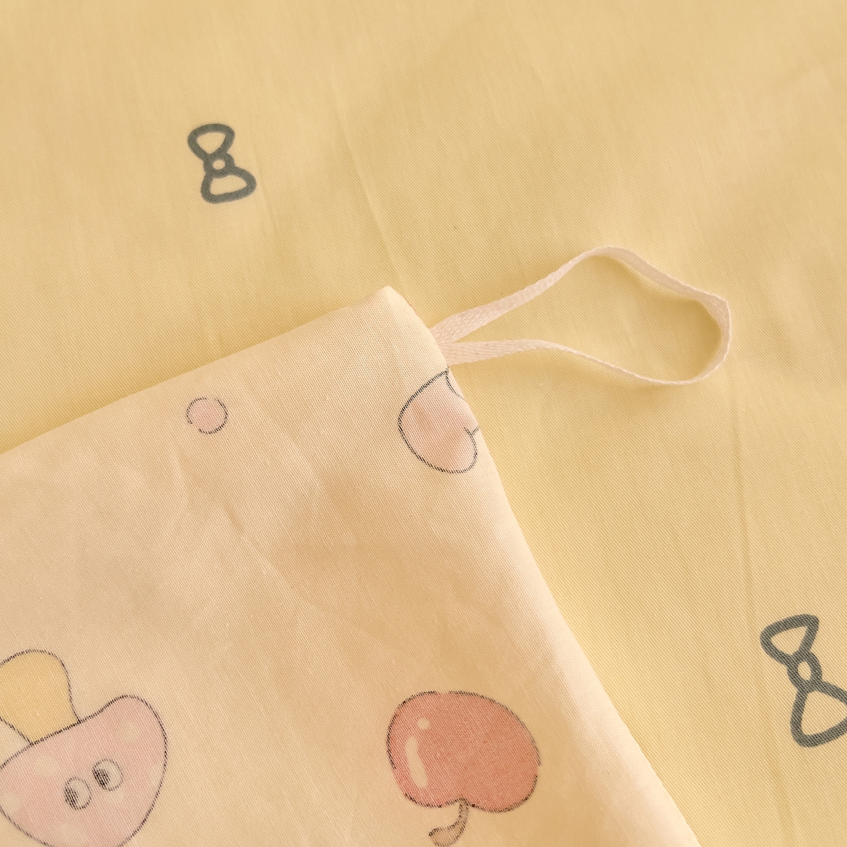 91家纺网 家纺一手货源 找家纺 DoDo 兜兜 2025新款卡通全棉纯棉小清新单品被套系列 （可定做尺寸） 爱豆熊