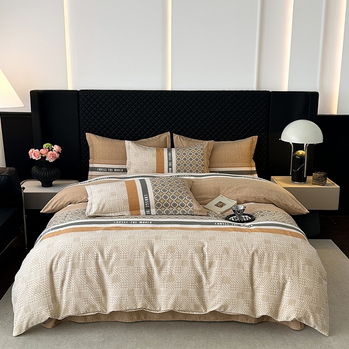 91家纺网 家纺一手货源 找家纺 棉生活家纺 2025新款铂金全棉纯棉磨毛四件套 摩登气息