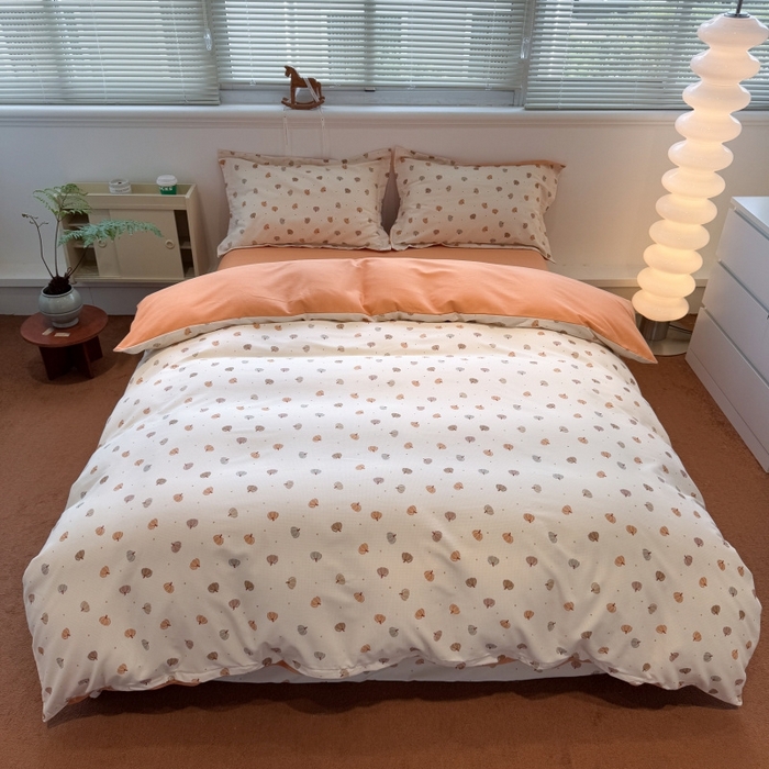 91家纺网 家纺一手货源 找家纺 棉生活家纺 2025新款铂金全棉纯棉磨毛四件套 小南瓜