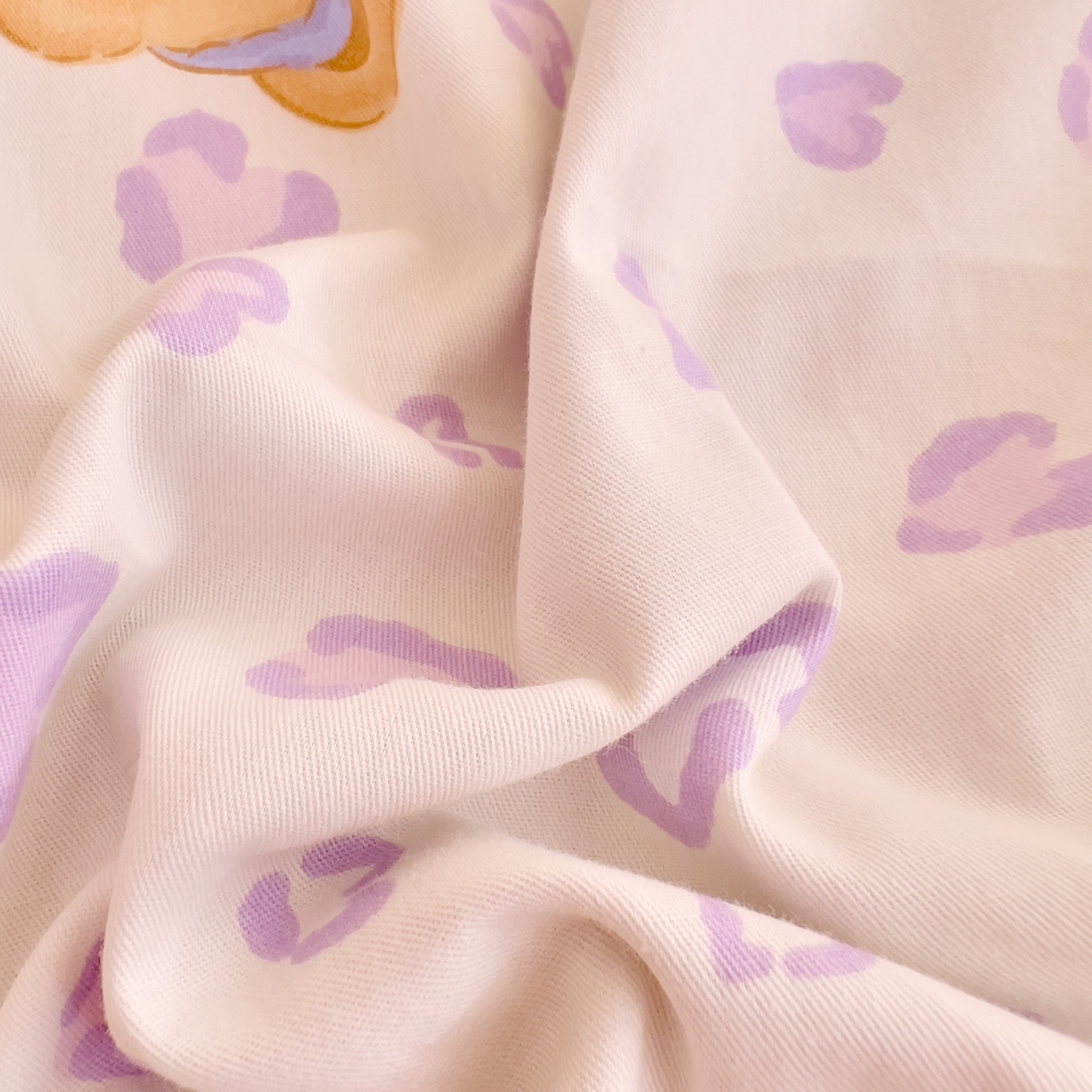 91家纺网 家纺一手货源 找家纺 DoDo 兜兜 2026新款卡通全棉纯棉小清新单品枕套系列 （可定做尺寸） 豹纹小熊