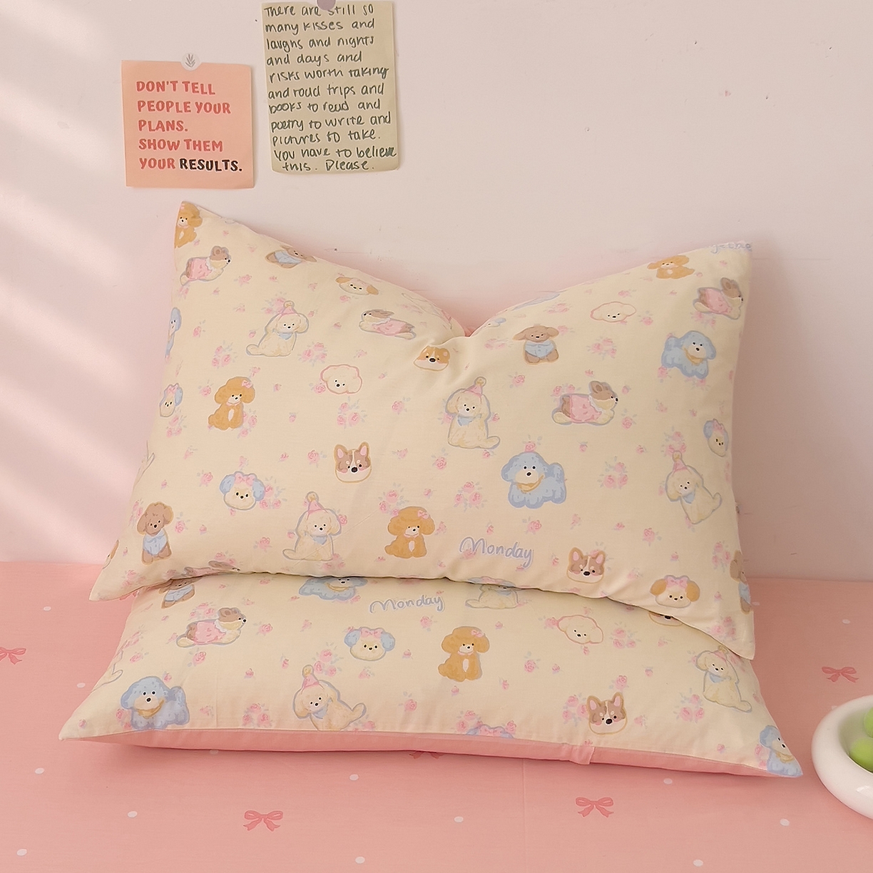 91家纺网 家纺一手货源 找家纺 （总）DoDo 兜兜 2025新款卡通全棉纯棉小清新单品枕套系列 （可定做尺寸）