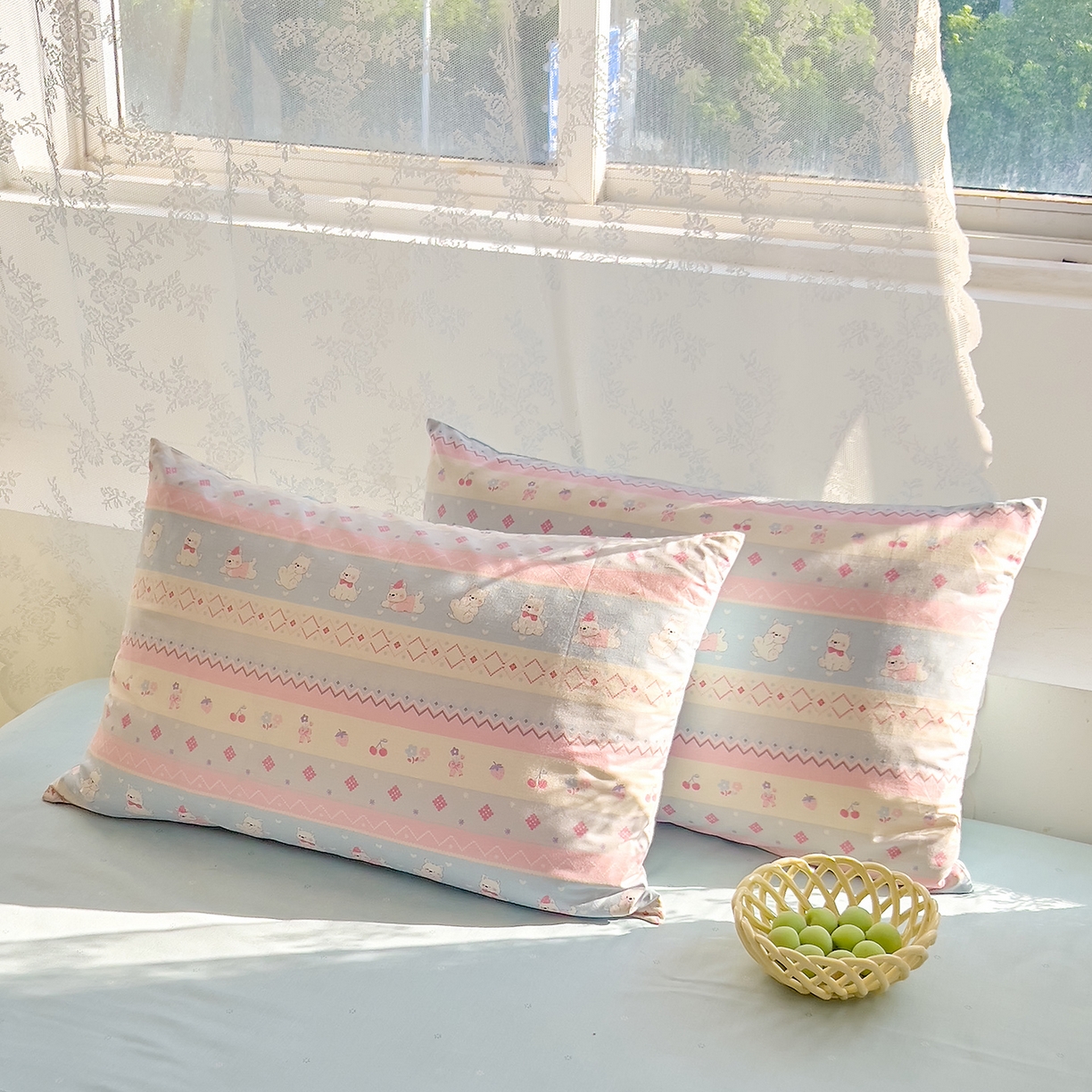 91家纺网 家纺一手货源 找家纺 DoDo 兜兜 2026新款卡通全棉纯棉小清新单品枕套系列 （可定做尺寸） 小狗笔记