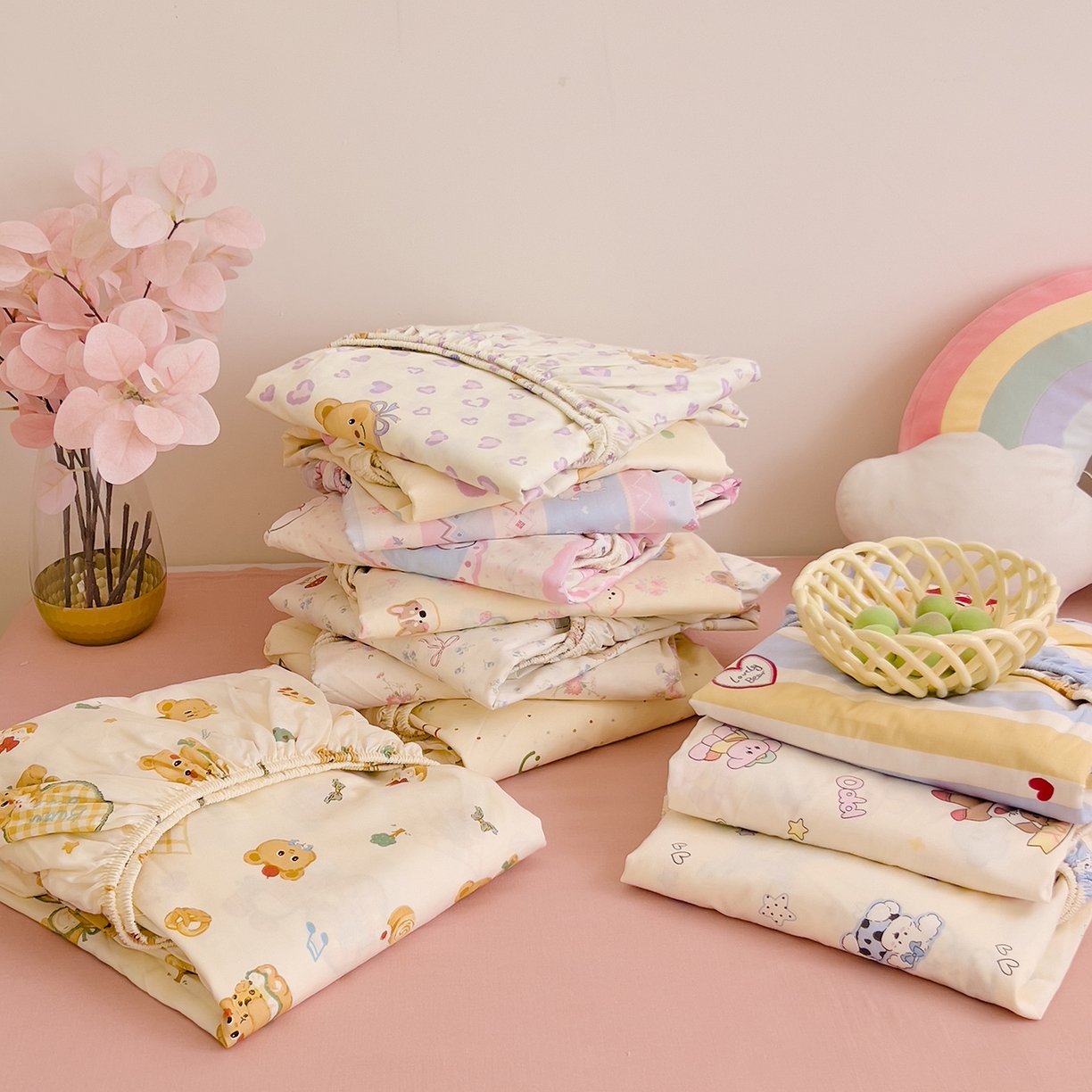 91家纺网 家纺一手货源 找家纺 （总）DoDo 兜兜 2025新款卡通全棉纯棉小清新单品枕套系列 （可定做尺寸）