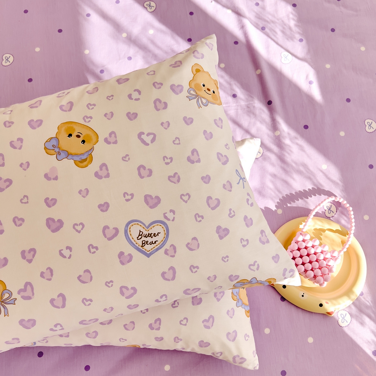 91家纺网 家纺一手货源 找家纺 DoDo 兜兜 2026新款卡通全棉纯棉小清新单品枕套系列 （可定做尺寸） 豹纹小熊