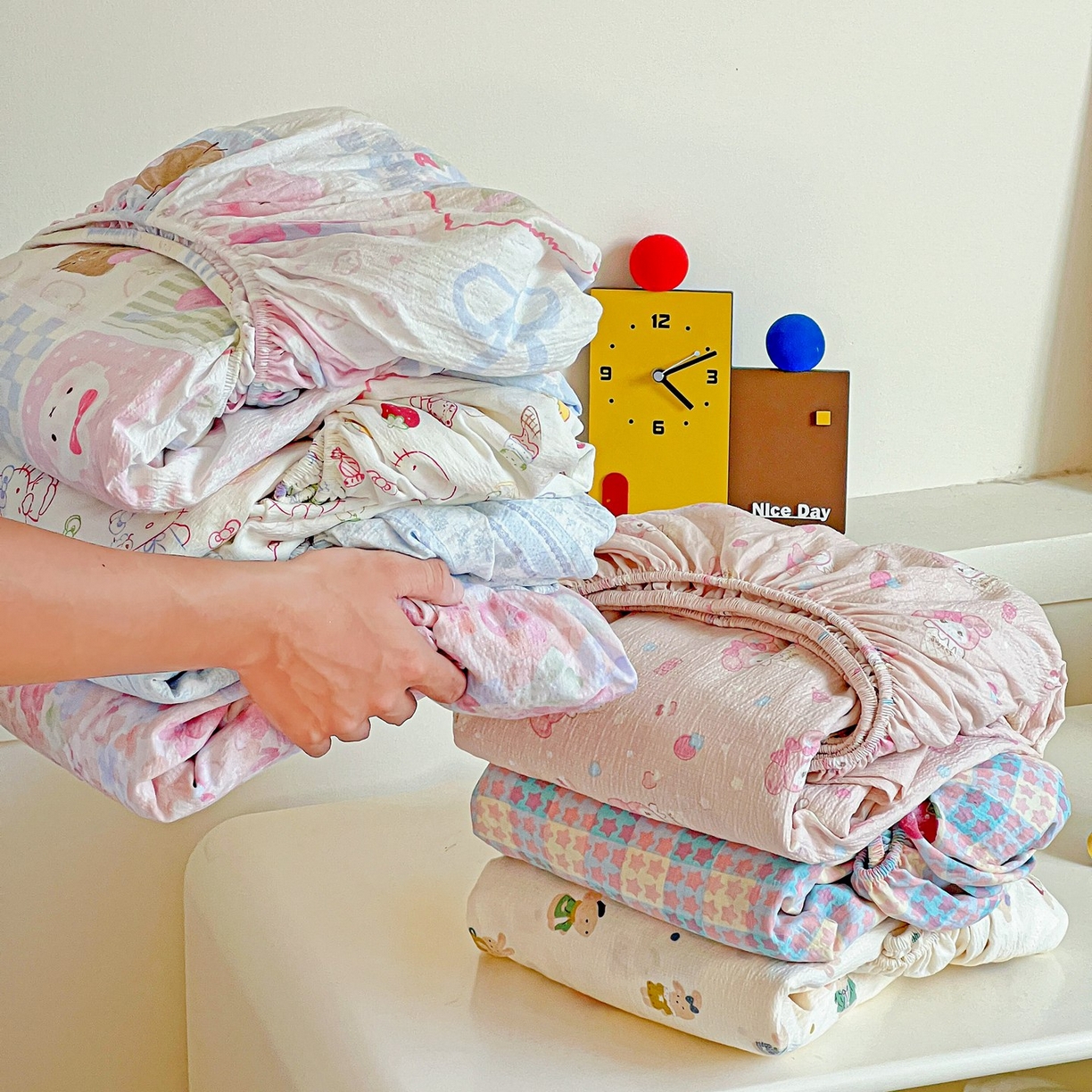 91家纺网 家纺一手货源 找家纺 （总）Mata蔓塔家 2025新款双层纱印花系列单床笠床笠单件