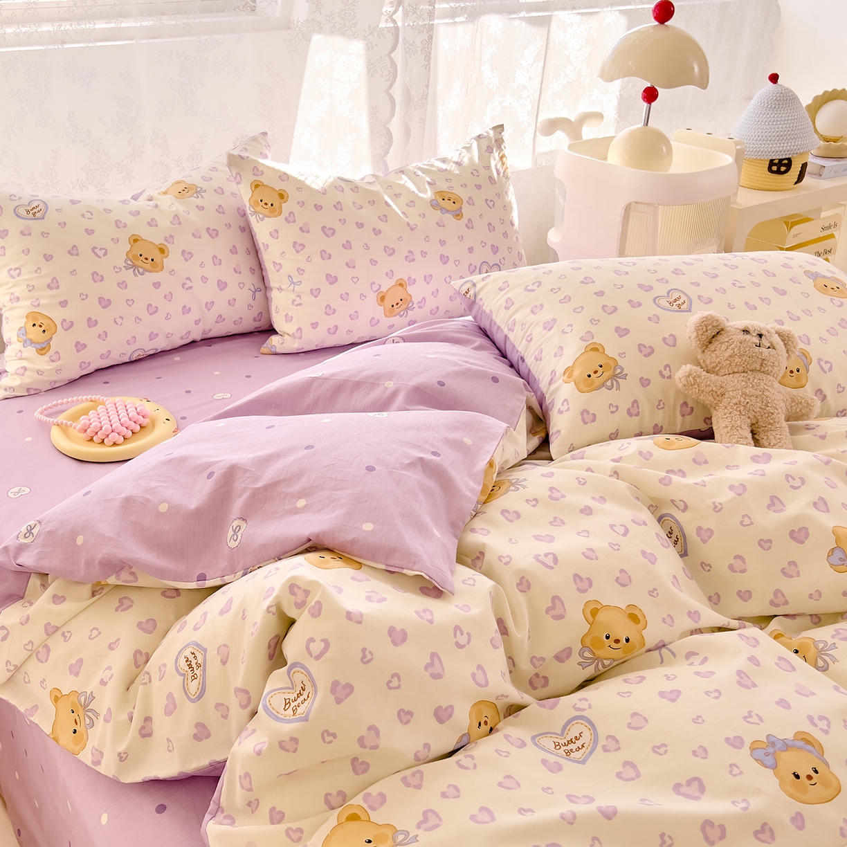 DoDo 兜兜 2026新款卡通全棉纯棉小清新三四件套系列 （可定做尺寸） 豹纹小熊