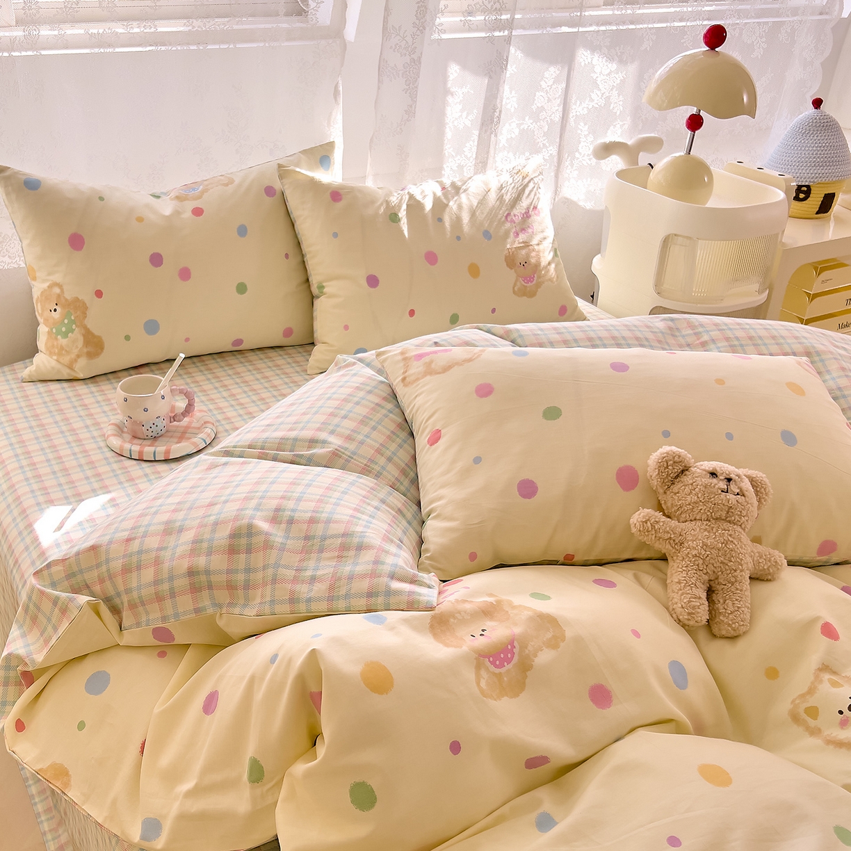 91家纺网 家纺一手货源 找家纺 （总）DoDo 兜兜 2025新款卡通全棉纯棉小清新三四件套系列 （可定做尺寸）