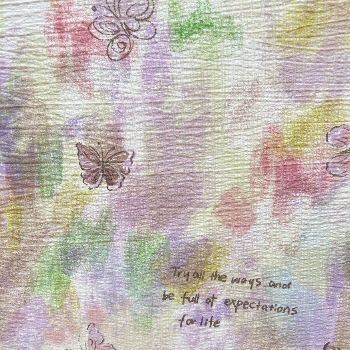 91家纺网 家纺一手货源 找家纺 Mata蔓塔家 2025新款双层纱印花系列单床笠床笠单件 油彩蝴蝶